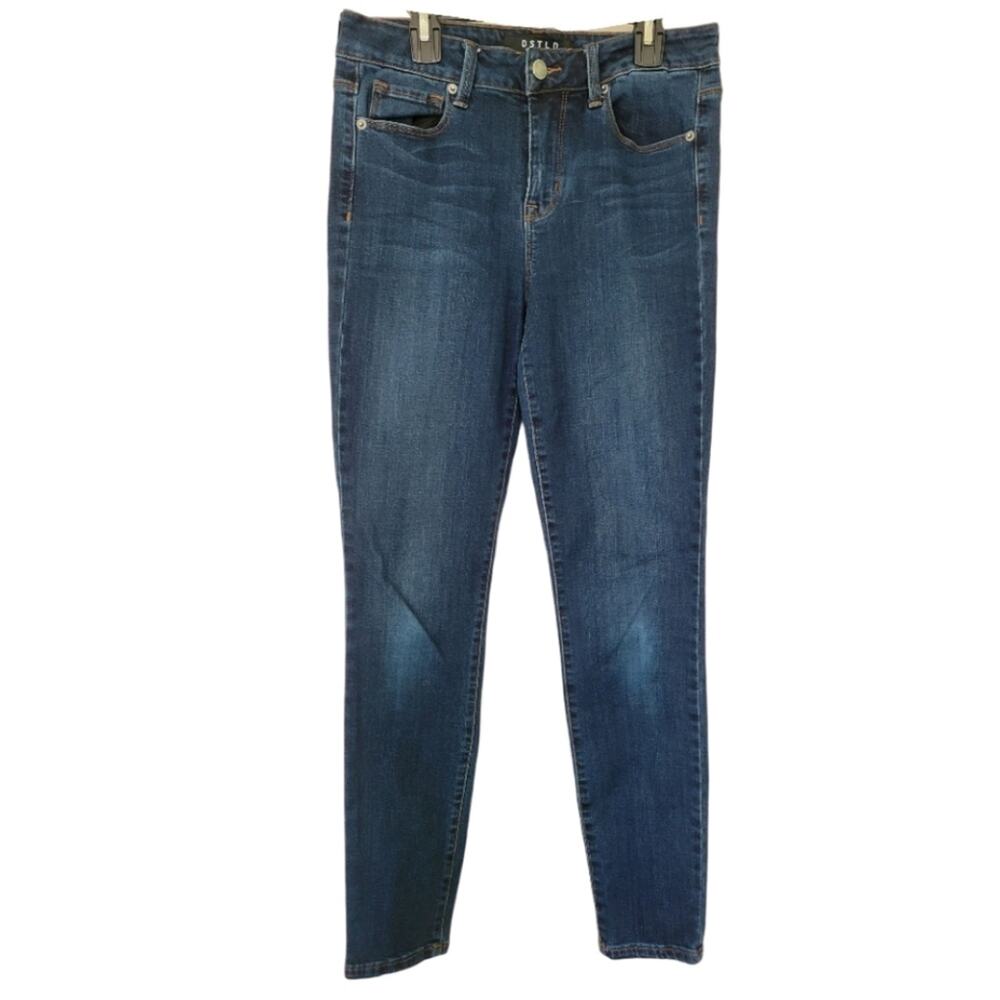 DSTLD Women's Jeans Dark Wash Blue Denim High Waist Skinny Pants Sz 28” x 30”